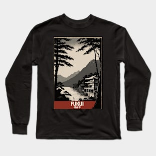 Fukui Japan Vintage Poster Tourism Long Sleeve T-Shirt